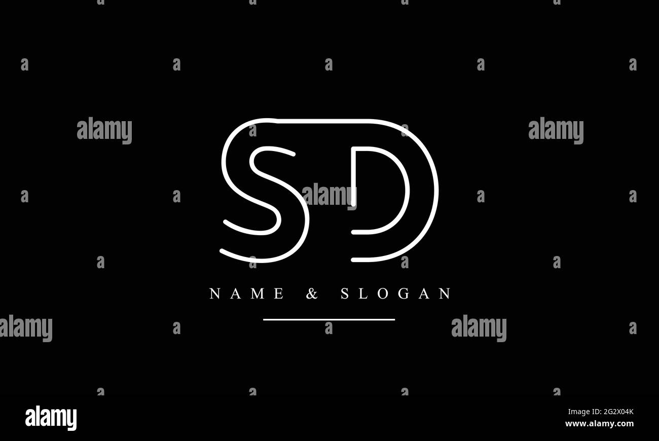 Letter Logo Design mit kreativer moderner Trendtypografie SD DS Stock Vektor