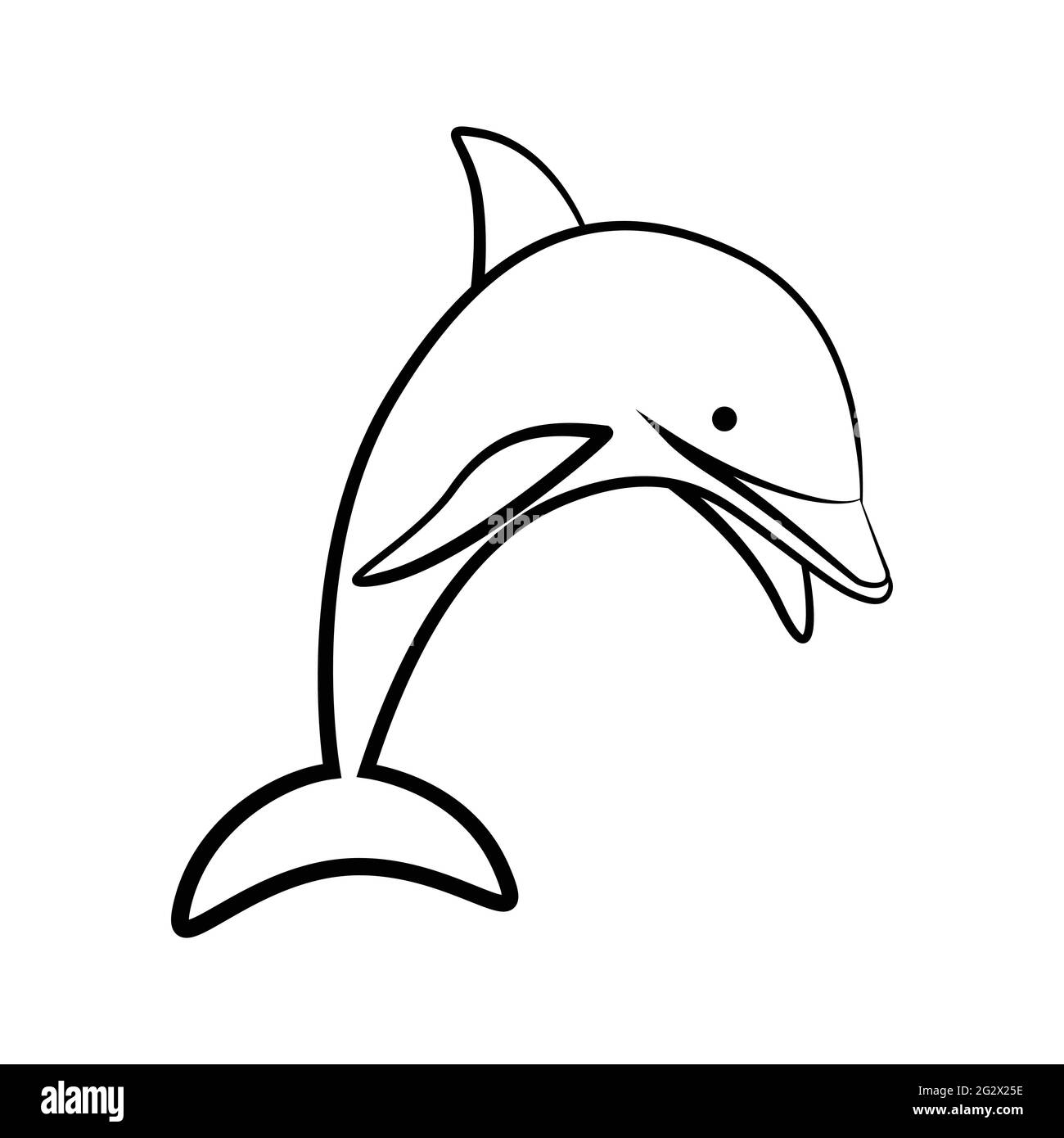 Linienkunst Vektor Illustration eines Delphins Stock Vektor