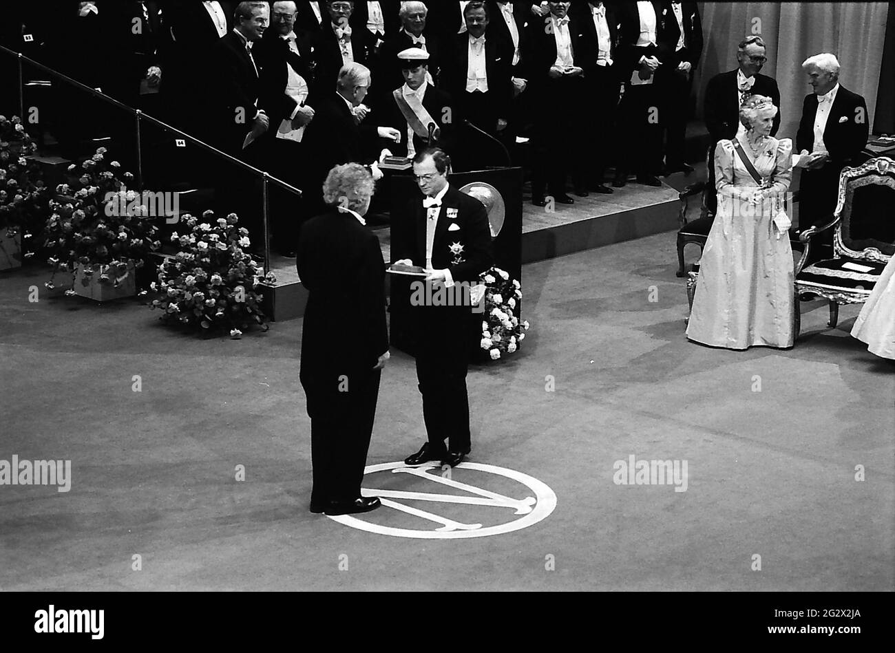 STOCKHOM _SCHWEDEN _ 10. Dezember 1985 S.M. der König Carl Gustaf und Queem Sylvia von Schweden und Prinz Bertil und Prinzessin lilian von Halland und alle de Stockfoto