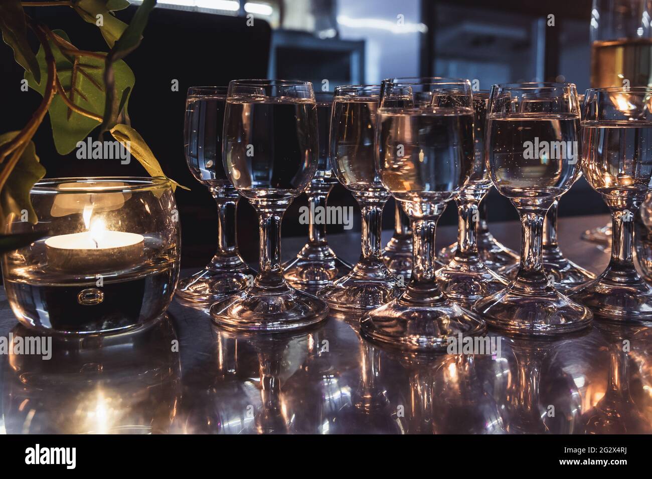Set Gläser mit Wodka Stockfoto