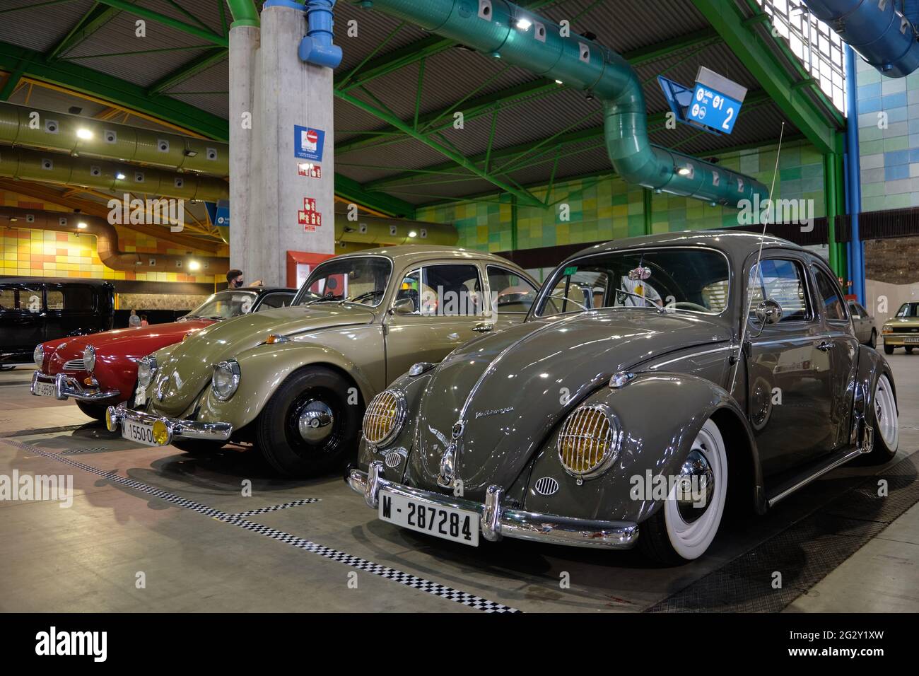 Volkswagen Beetle auf der Retro Malaga 2021, Andalusien, Spanien. Stockfoto