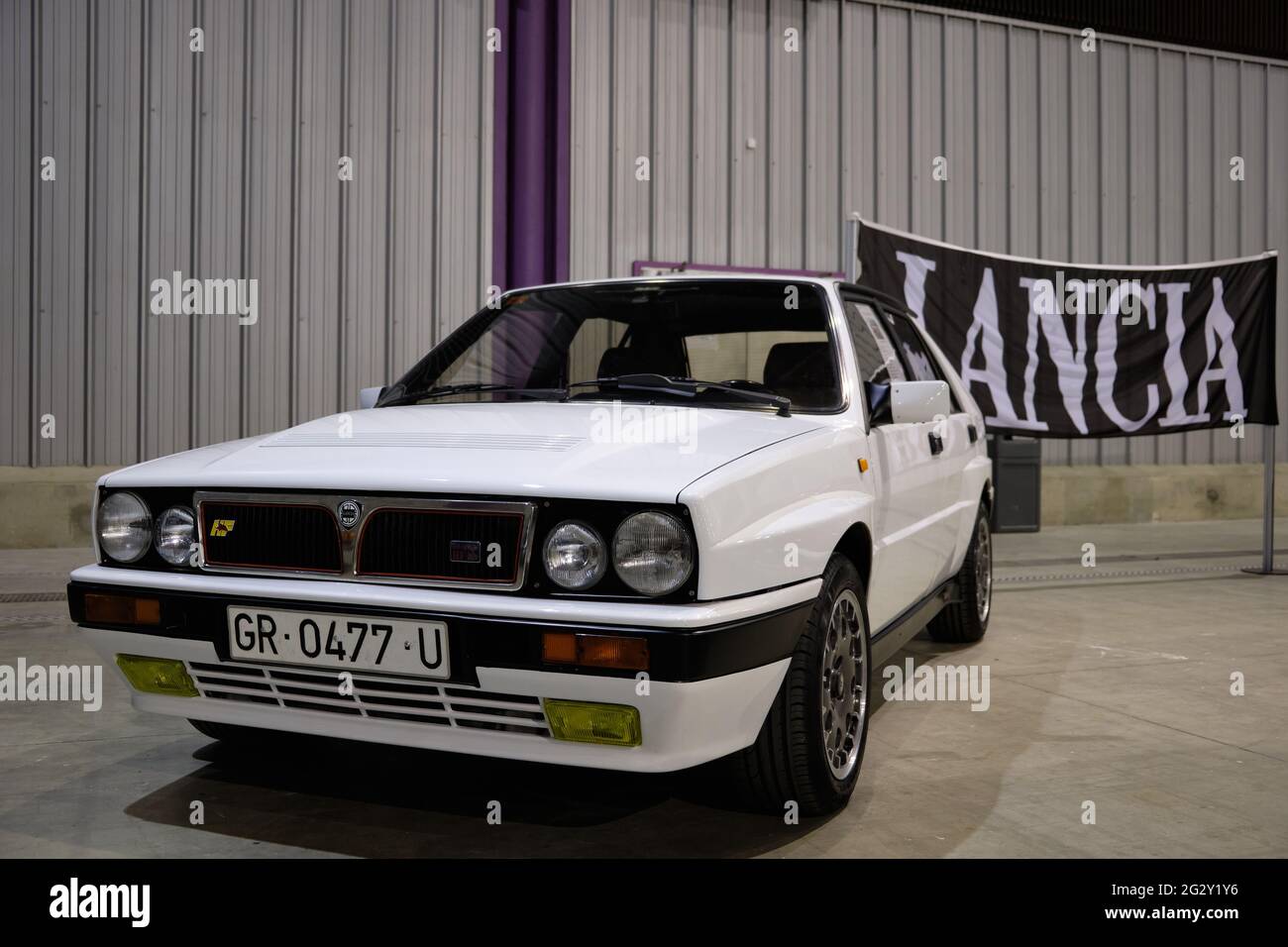 1989 Lancia Delta HF Integrale 16v. Retro Malaga 2021, Andalusien, Spanien. Stockfoto