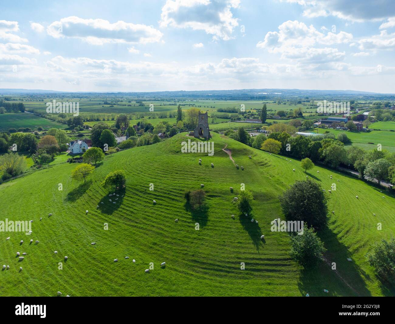 Burrow Mump Somerset Stockfoto