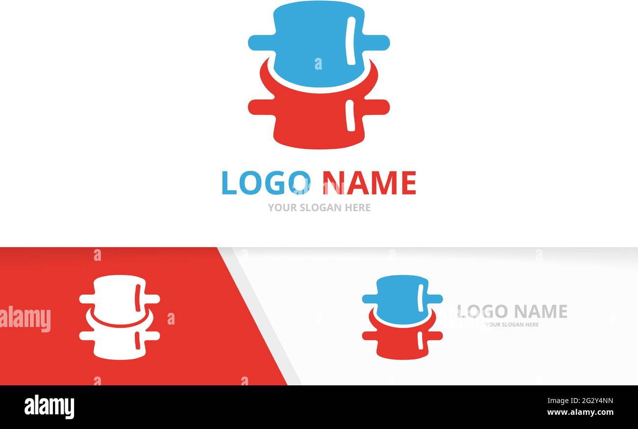 Design-Vorlage für das Business Spine Logo. Premium-Logo des Wirbelsäulendiagnostikzentrums. Stock Vektor