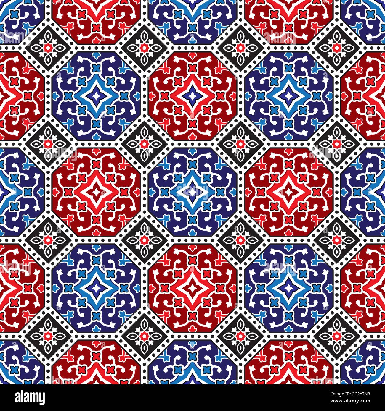 Ajrak Muster Hintergrund, Vektor-Illustration Stock Vektor
