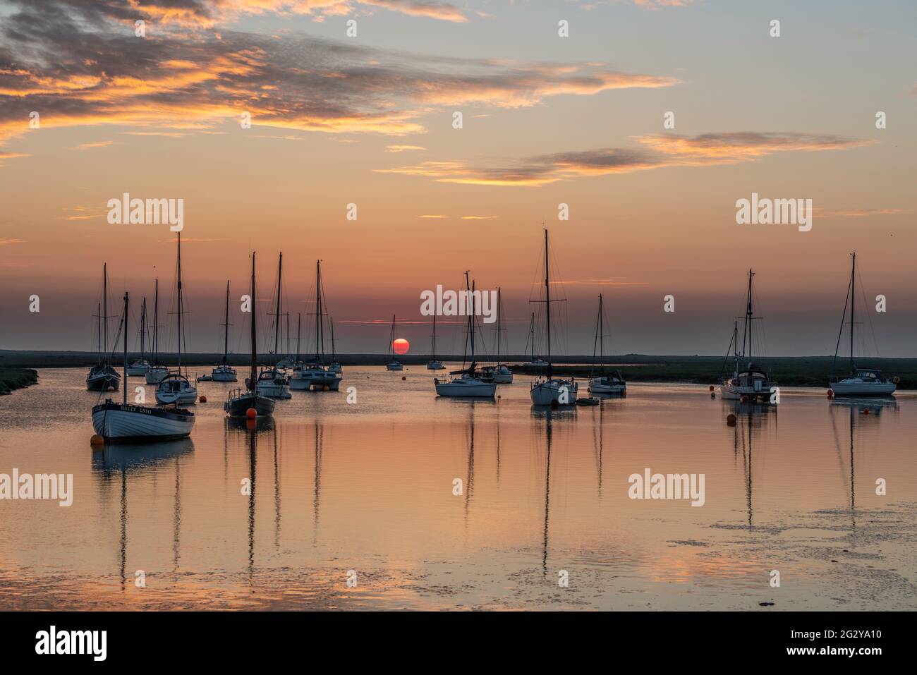 Morgendämmerung über Wells-next-the-Sea, North Norfolk Coast Stockfoto