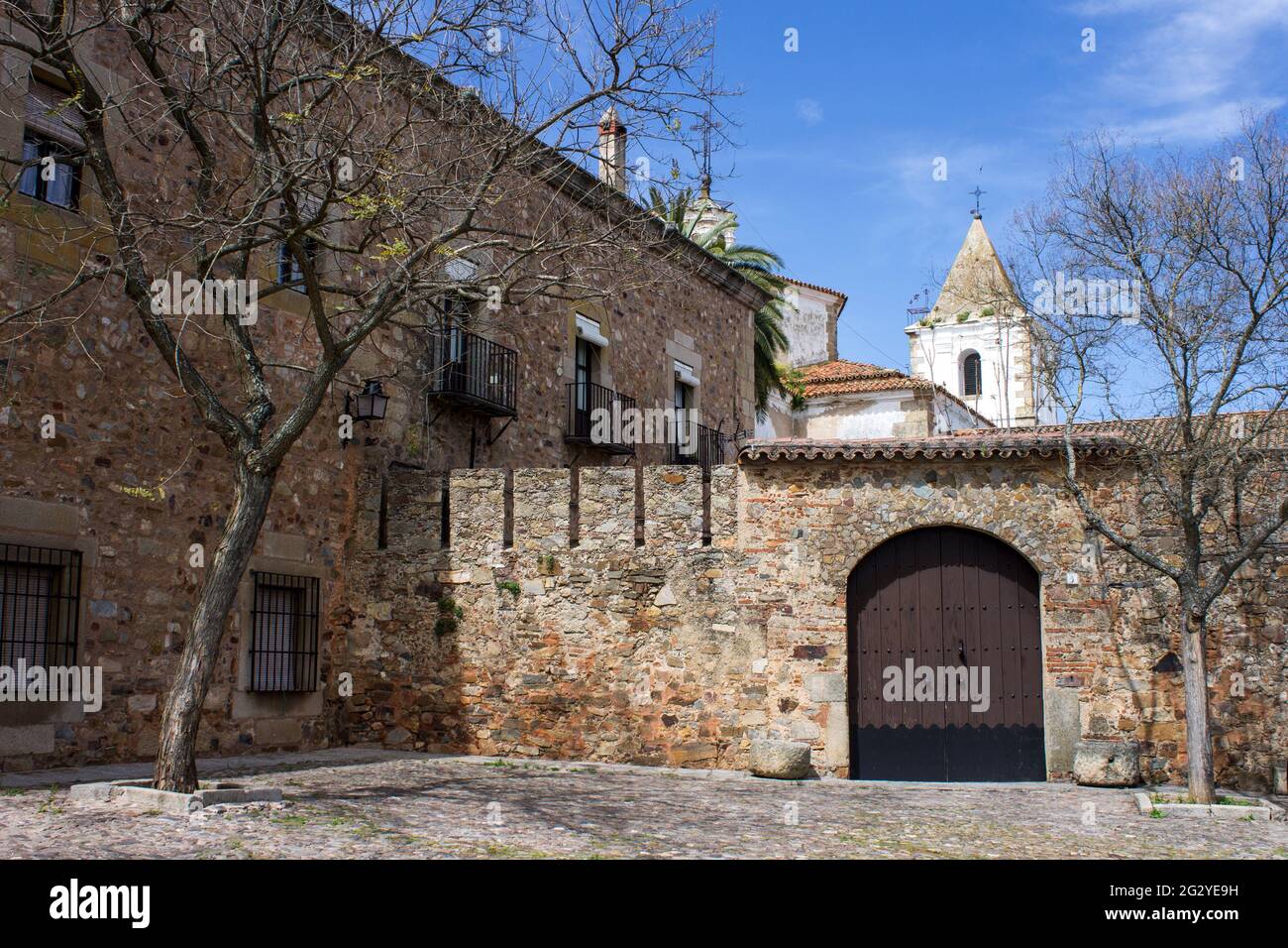 Caceres, Spanien. Die Altstadt von Monumental, ein Weltkulturerbe Stockfoto