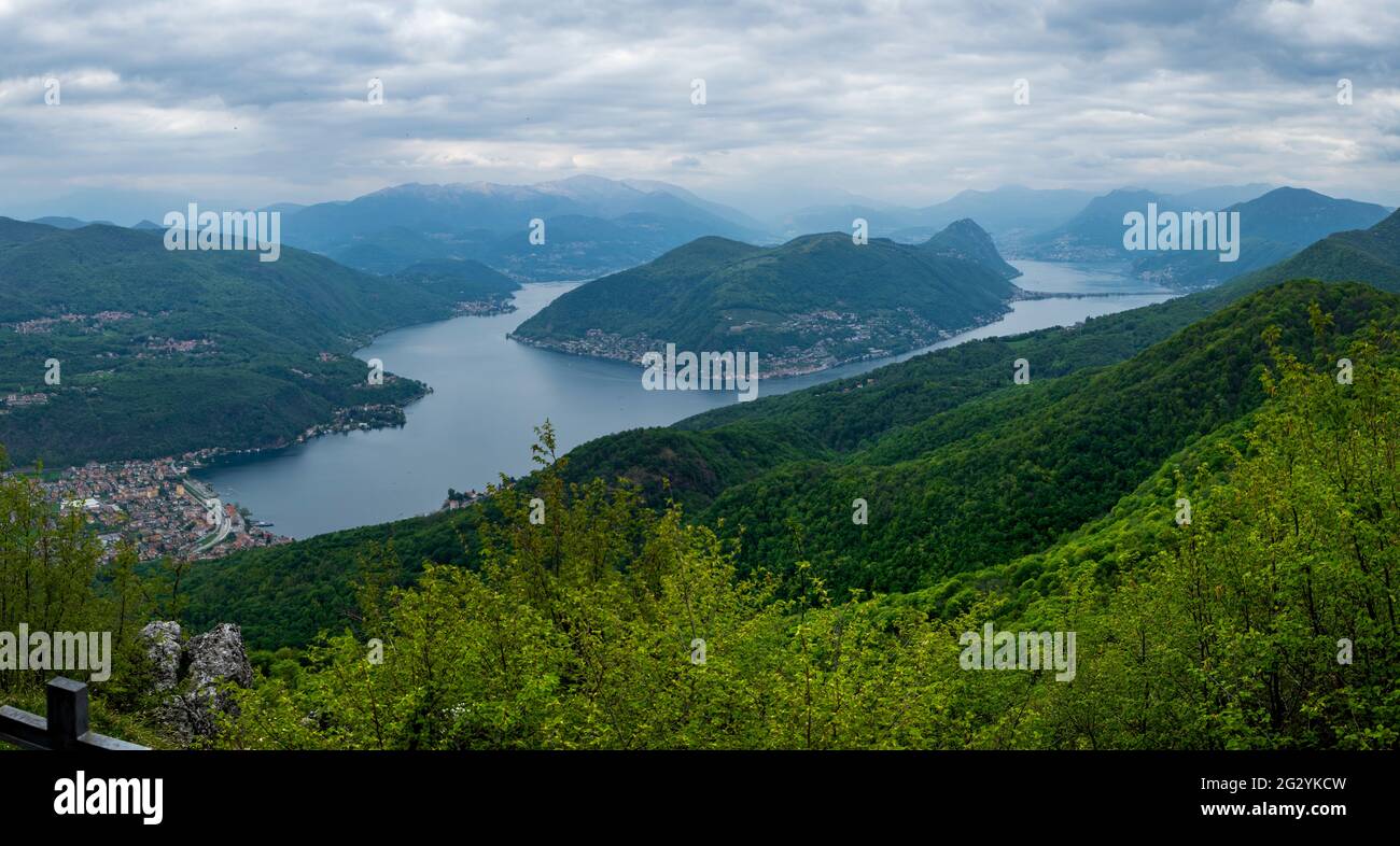 Blick auf den Luganer See Stockfoto