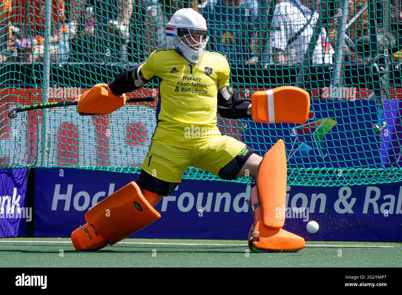 AMSTELVEEN, NIEDERLANDE - 13. JUNI: Anne Veenendaal aus den Niederlanden während des Europameisterschaftsfinales zwischen den Niederlanden und Deutschland im Wagener Stadion am 13. Juni 2021 in Amstelveen, Niederlande (Foto: Jeroen Meuwsen/Orange Picters) Stockfoto