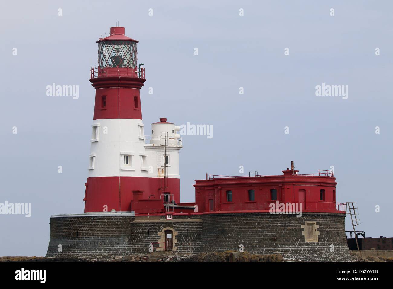 Longstone Lighthouse, auf den Farne Islands, Northumberland. Stockfoto