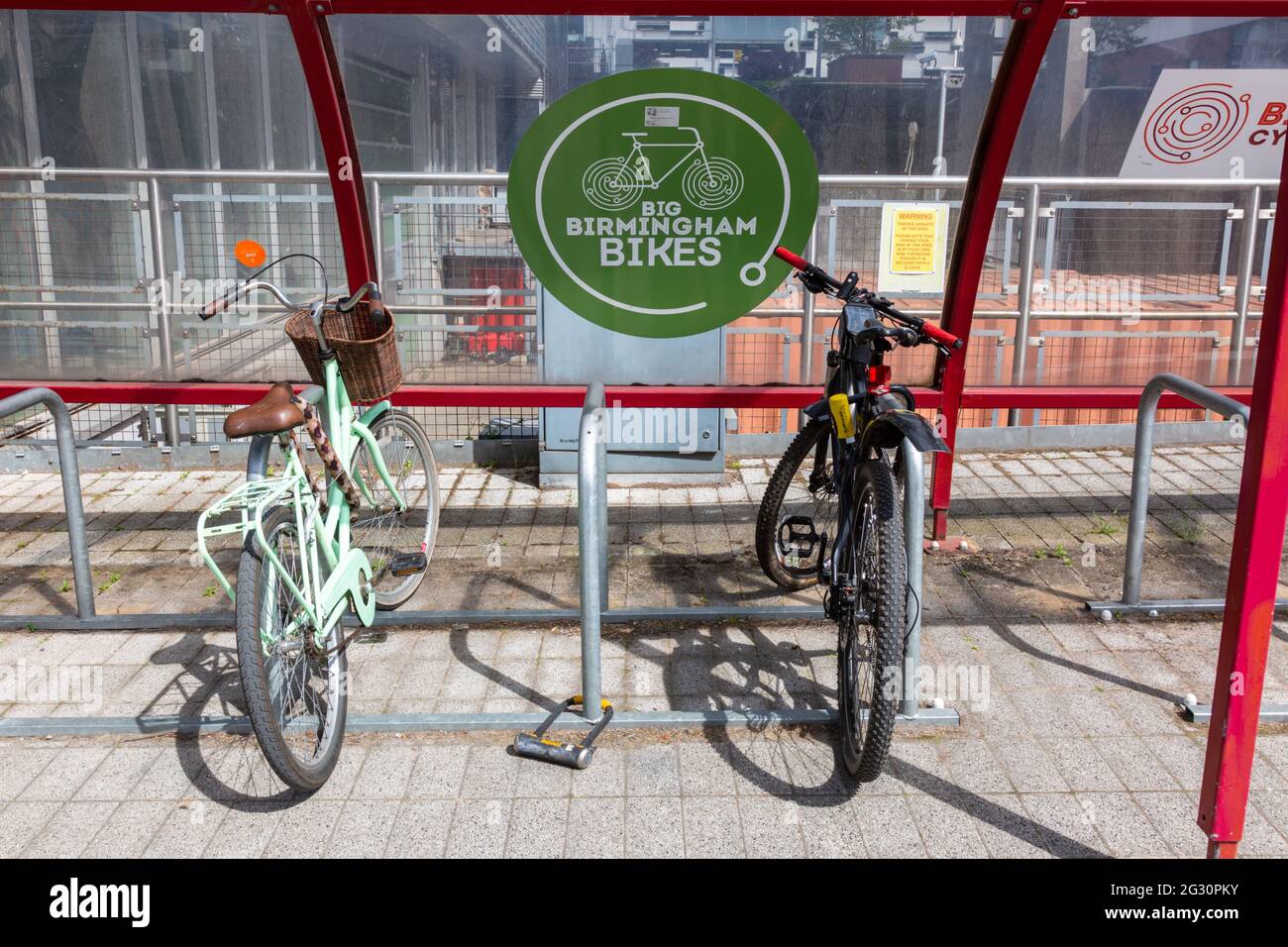 Fahrrad- oder Fahrradpark, Big Birmingham Bikes, Birmingham, UK Stockfoto