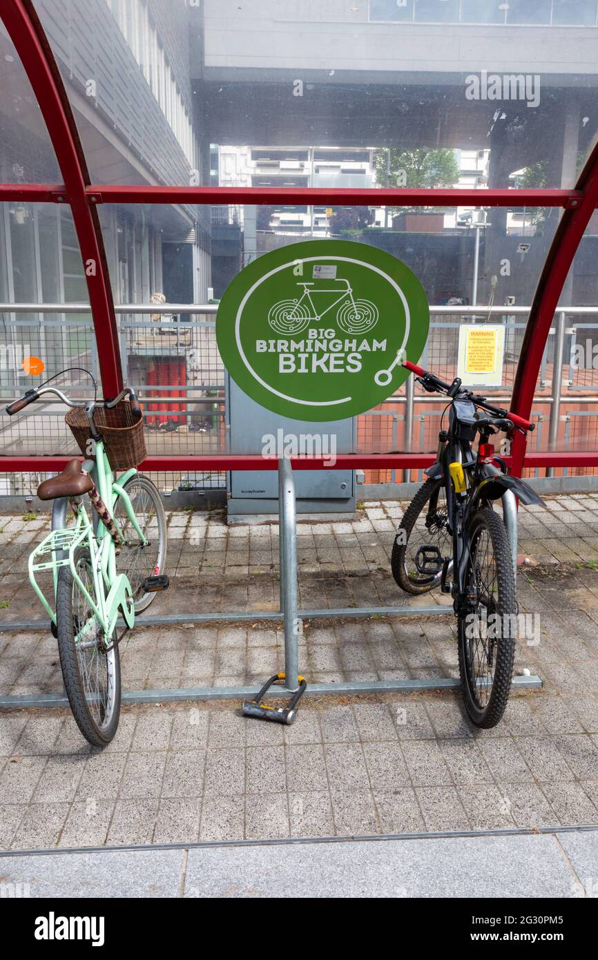 Fahrrad- oder Fahrradpark, Big Birmingham Bikes, Birmingham, UK Stockfoto