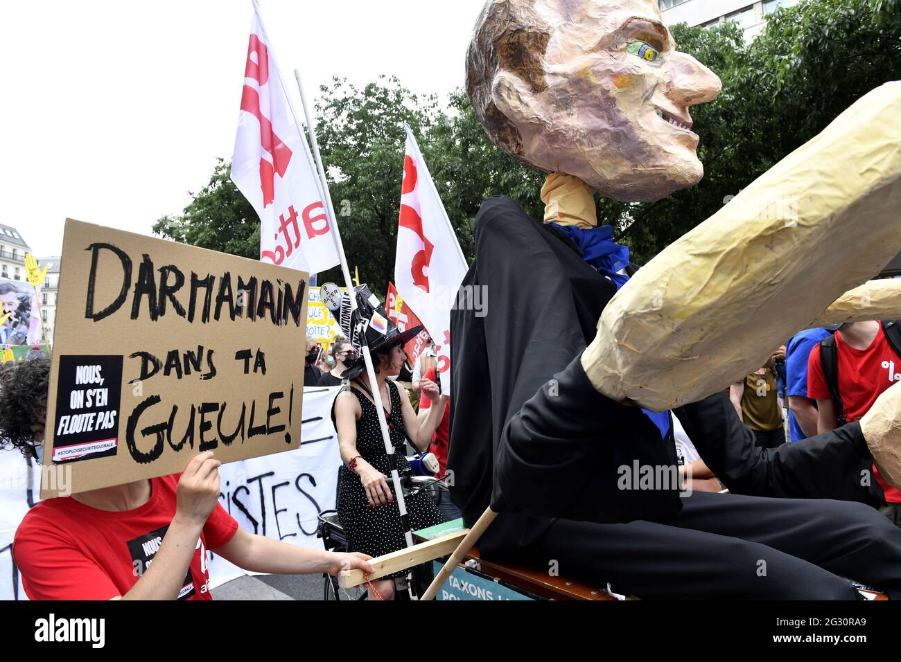 Marche pour les Libertés Protest gegen extreme Rechte - 12. juni 201 - Paris - Frankreich Stockfoto