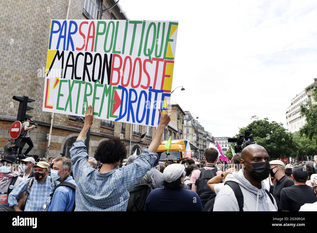 Marche pour les Libertés Protest gegen extreme Rechte - 12. juni 201 - Paris - Frankreich Stockfoto