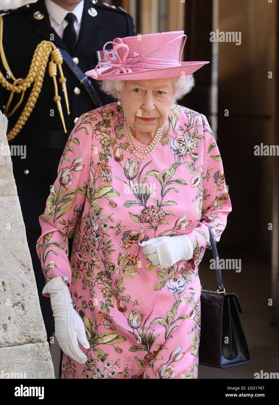 Königin Elizabeth II trifft US-Präsident Joe Biden und First Lady Jill Biden im Schloss Windsor in Berkshire. Bilddatum: Sonntag, 13. Juni 2021. Stockfoto