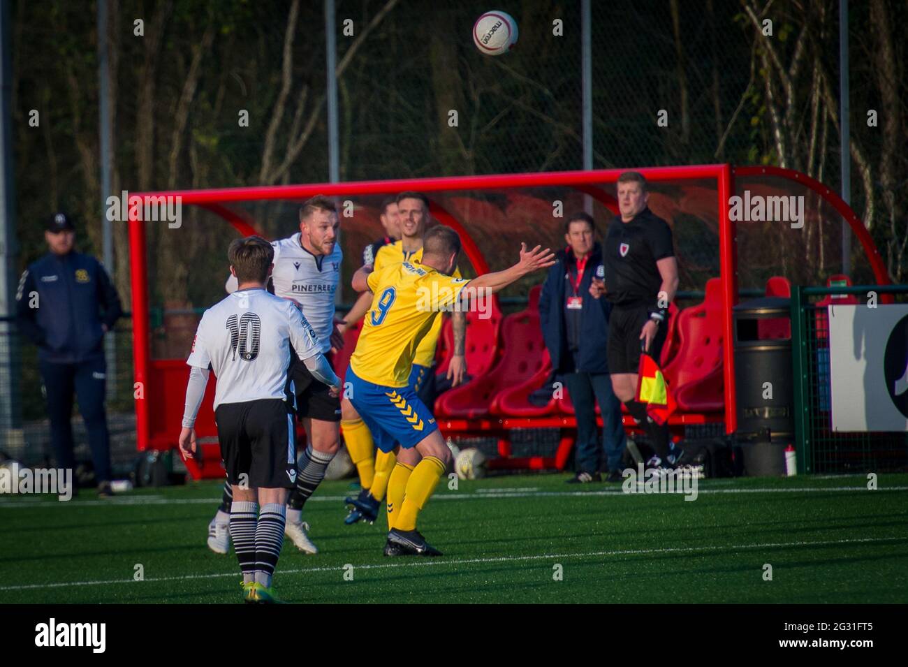 Pontypridd, Wales 12. Dezember 2020. Nathaniel MG Cup Runde eins zwischen Pontypridd Town und Cwmbran Celtic. Stockfoto