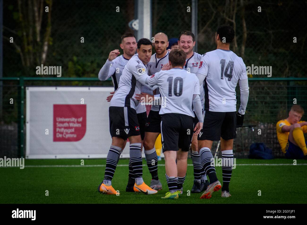 Pontypridd, Wales 12. Dezember 2020. Nathaniel MG Cup Runde eins zwischen Pontypridd Town und Cwmbran Celtic. Stockfoto