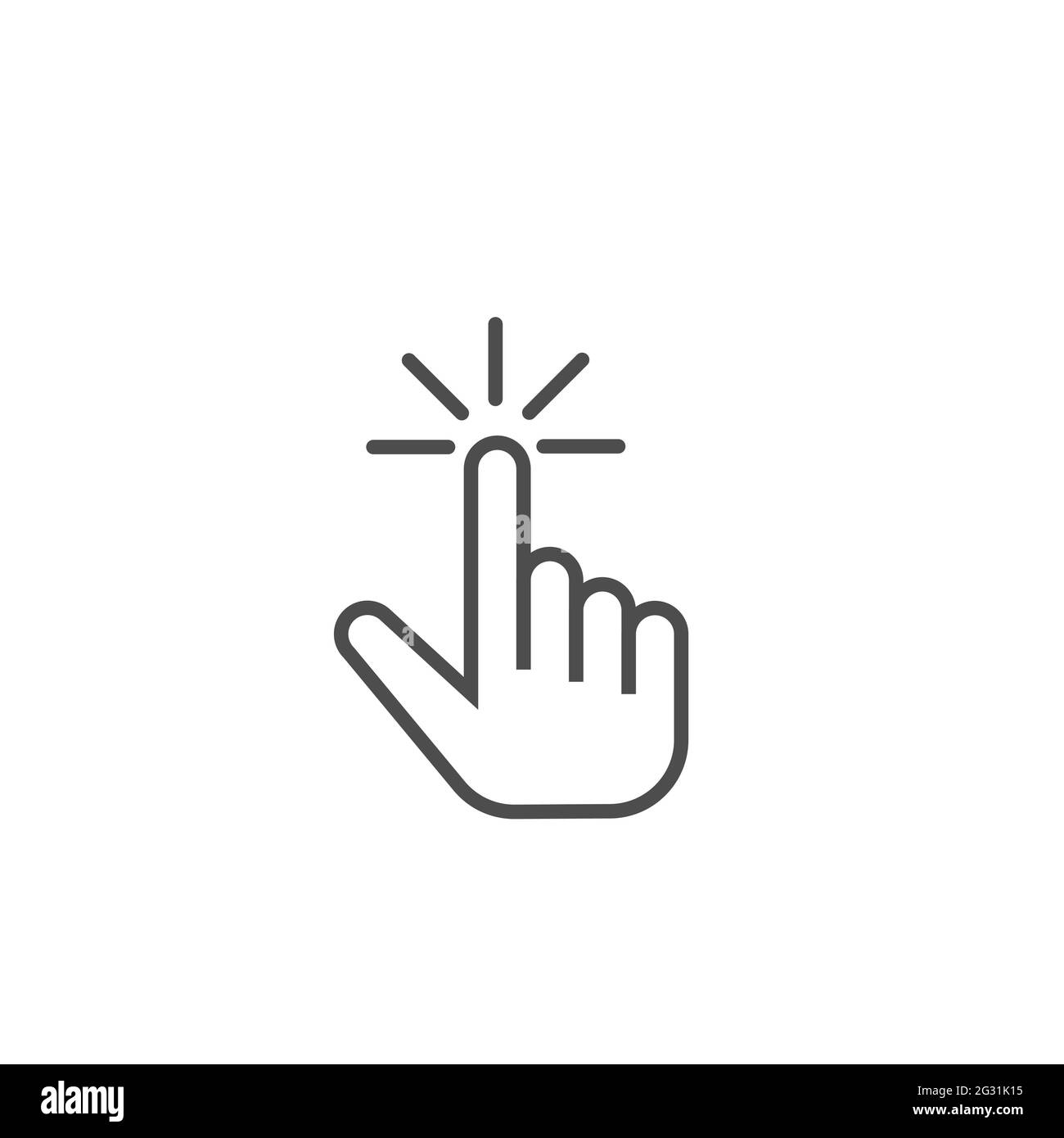 Hand-Klick-Symbolvektor für Web, Computer und mobile App. Vektor-Symbol im trendigen flachen Stil Stock Vektor