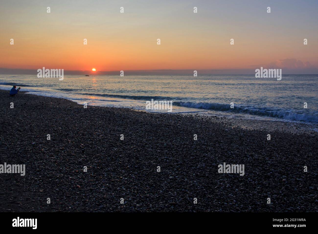 Sonnenaufgang am Mittelmeer Stockfoto