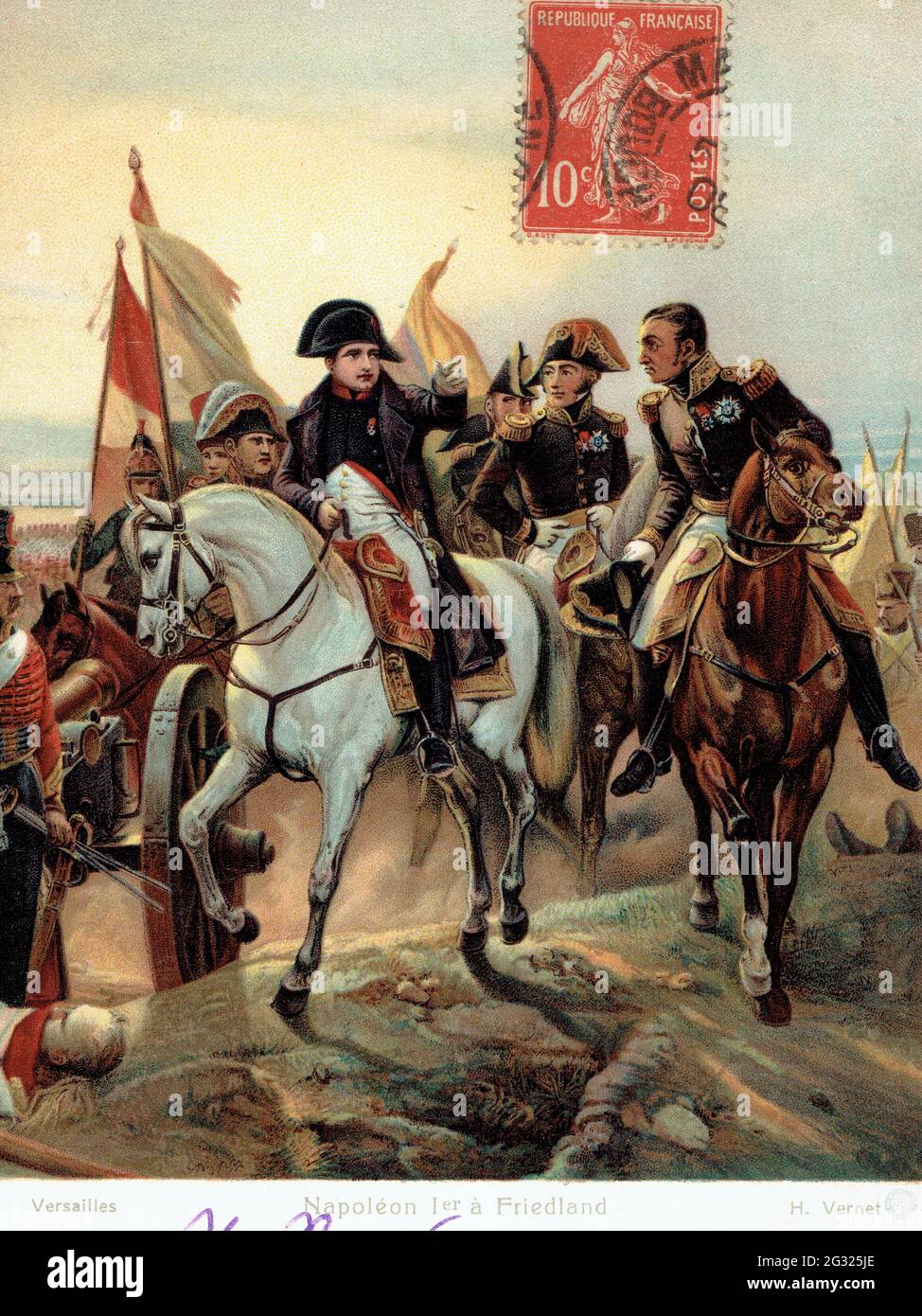 Napoléon à Friedland le 14 juin 1807 Stockfoto