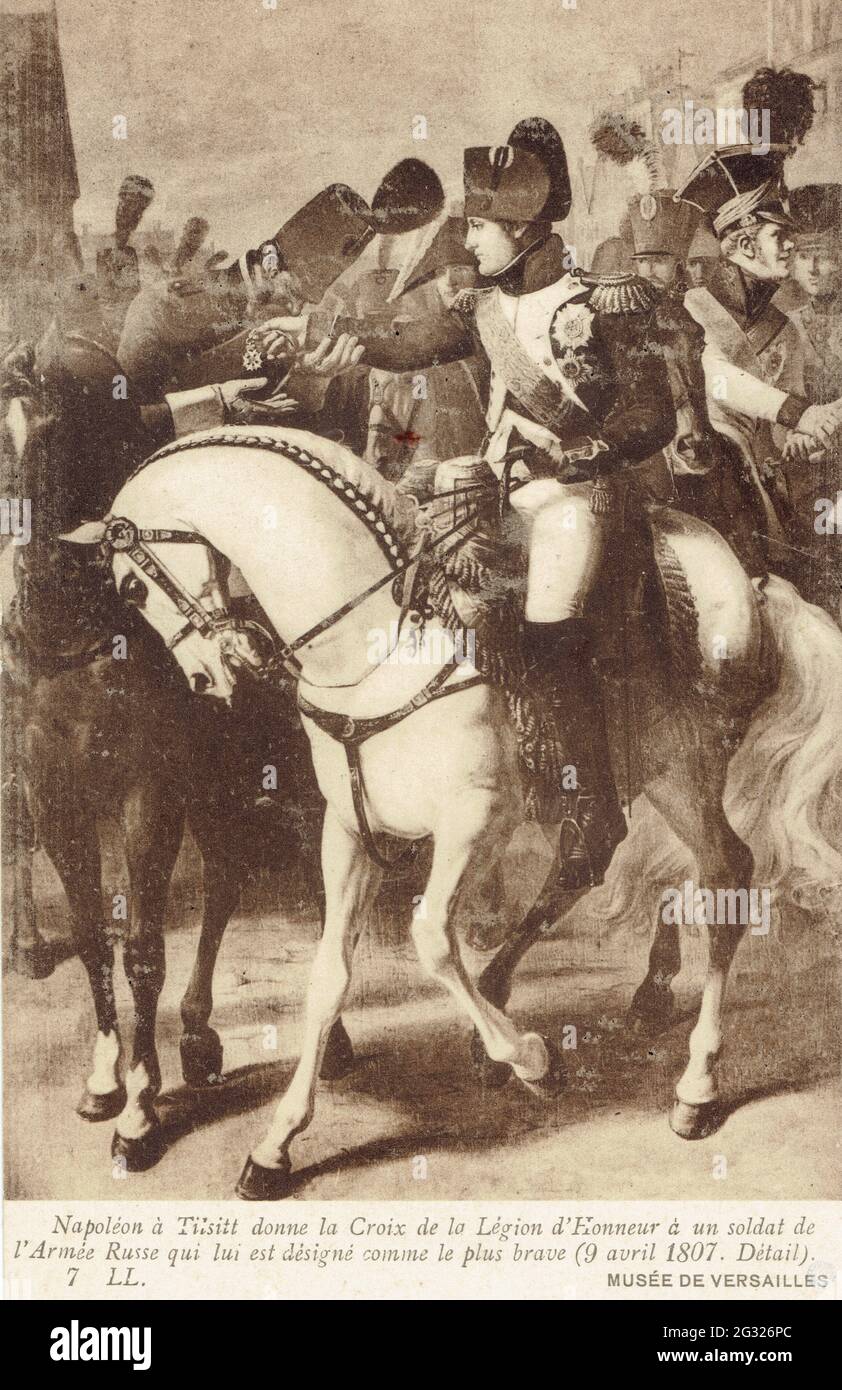 Napoléon à Tilsitt le 9 avril 1807 Stockfoto