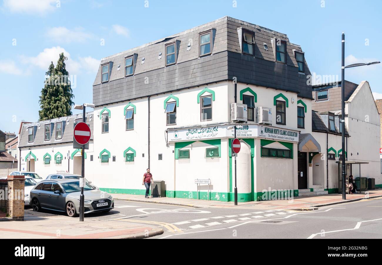 Die Green Street Moschee wurde Anfang der 1990er Jahre gegründet, Green Street, Forest Gate, Newham, London Stockfoto