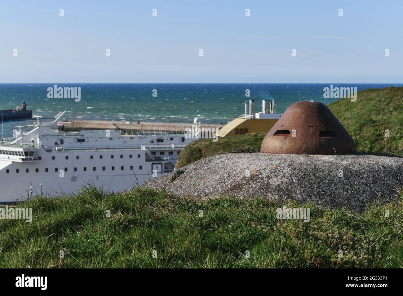 Blockhäuser Atlantic Wall Bunker in Dieppe, Normandie, Frankreich Stockfoto