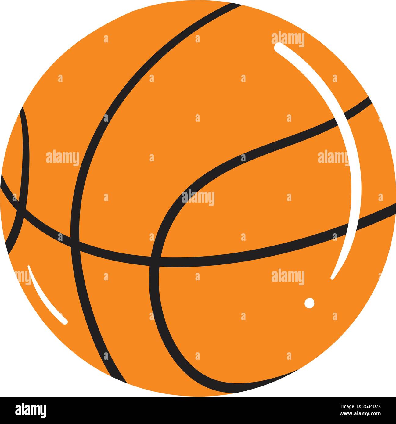 Basketball-Vektor auf weißem Hintergrund isoliert. Grafiken Zu Kinderbüchern. Sport-Vektorgrafiken. Stock Vektor