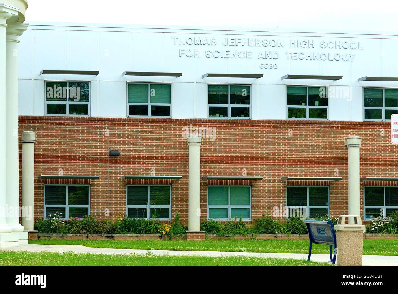 Die Thomas Jefferson High School for Science and Technology ist die öffentliche Hochschule in den Vereinigten Staaten mit Platz 1 #in Fairfax County, Virginia. Stockfoto