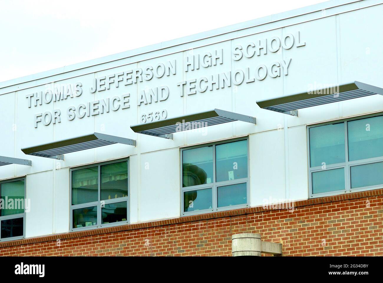 Die Thomas Jefferson High School for Science and Technology ist die öffentliche Hochschule in den Vereinigten Staaten mit Platz 1 #in Fairfax County, Virginia. Stockfoto