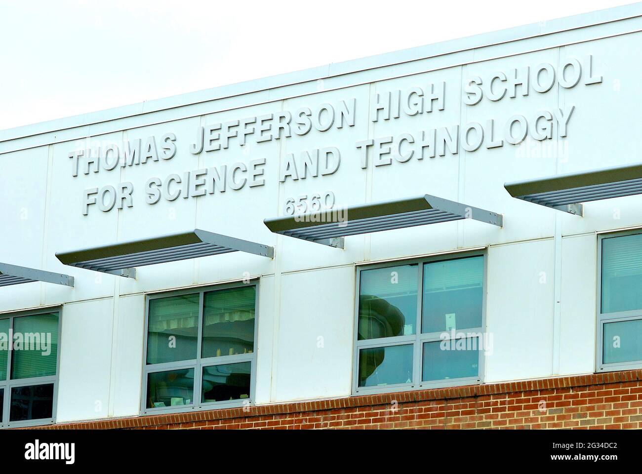 Die Thomas Jefferson High School for Science and Technology ist die öffentliche Hochschule in den Vereinigten Staaten mit Platz 1 #in Fairfax County, Virginia. Stockfoto