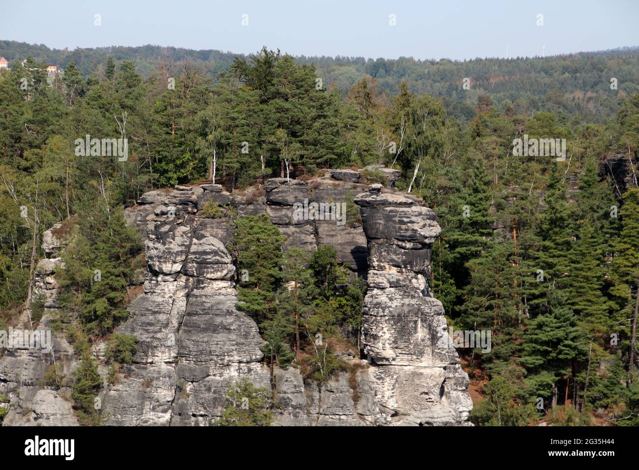 Felsformation Elbsandsteingebirge, Sächsische Schweiz, Deutschland Stockfoto