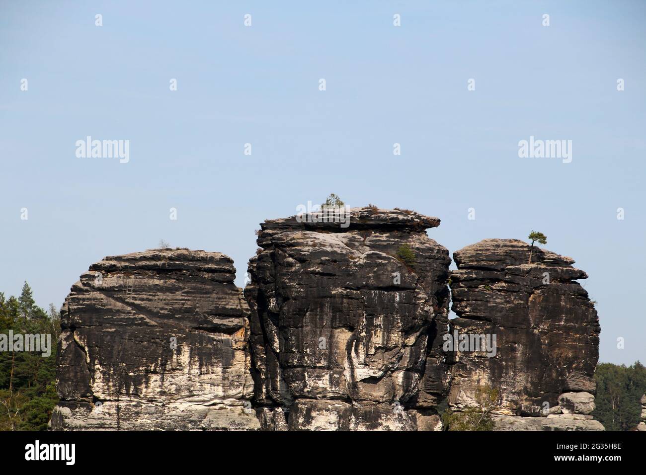 Felsformation Elbsandsteingebirge, Sächsische Schweiz, Deutschland Stockfoto