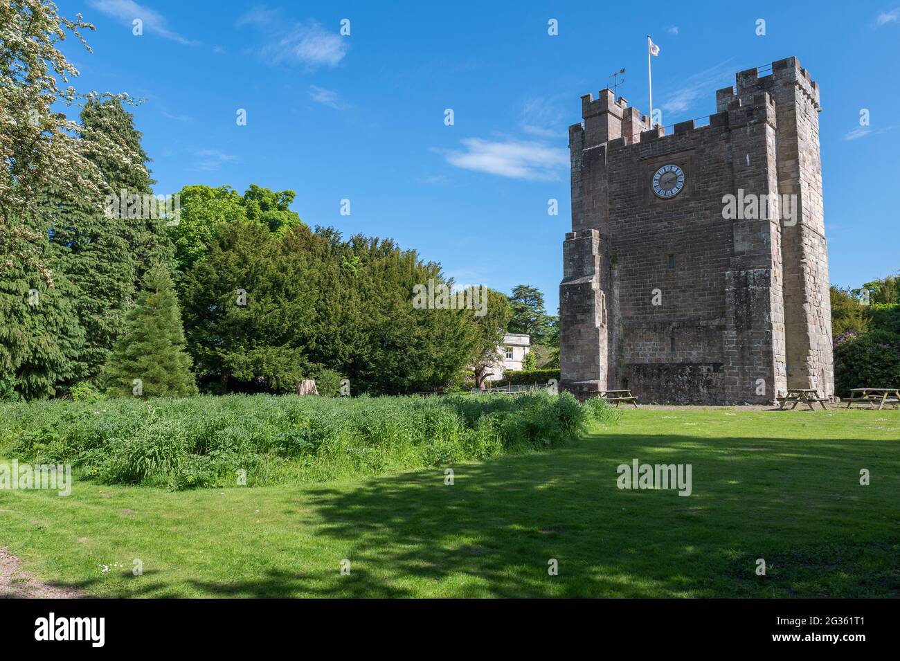 Preston Tower ist ein pele-Turm aus dem 14. Jahrhundert in Preston, Northumberland, England Stockfoto