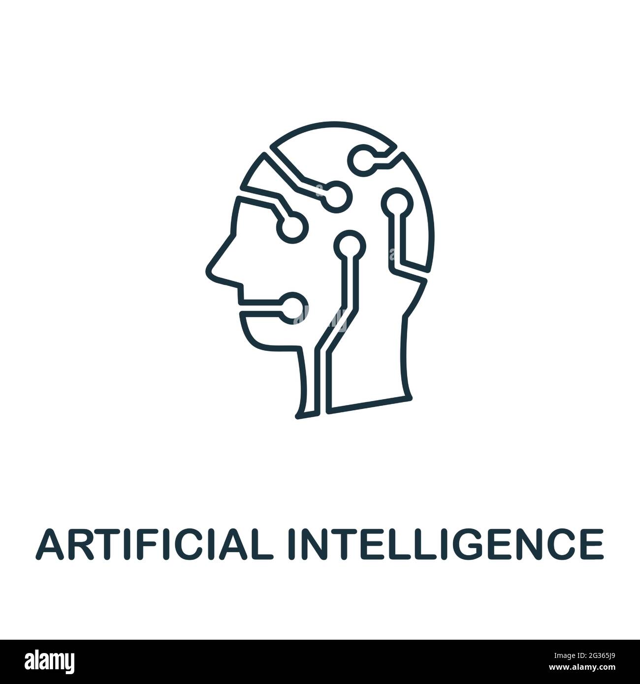 Liniensymbol für künstliche Intelligenz. Kreatives Umrissdesign aus der Sammlung von Symbolen für künstliche Intelligenz. Dünnes Symbol für künstliche Intelligenz Stock Vektor
