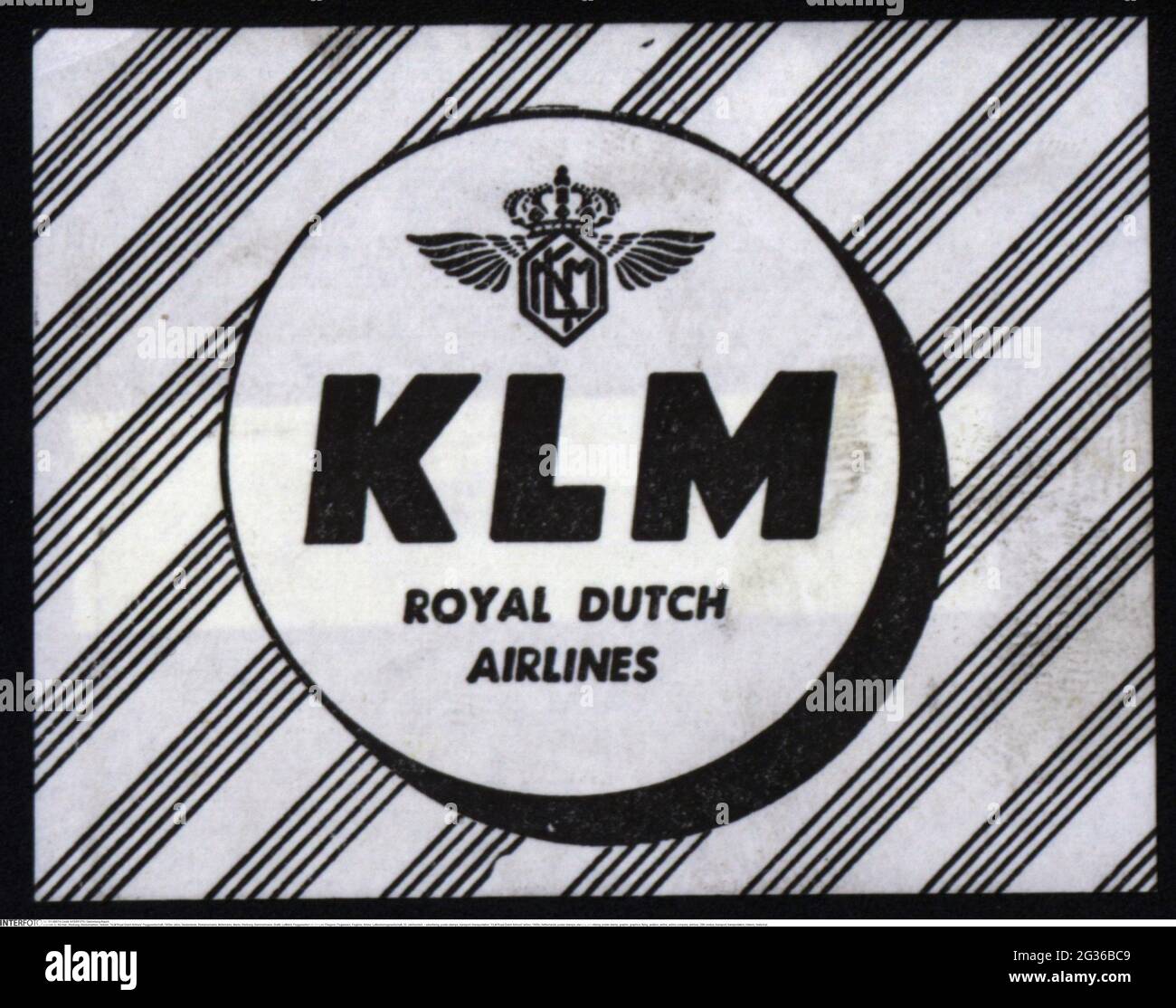 Werbung, Plakatmarken, Transport / Transport, Fluggesellschaft 'KLM Royal Dutch Airlines', 50er Jahre, ZUSÄTZLICHE RECHTE-CLEARANCE-INFO-NOT-AVAILABLE Stockfoto