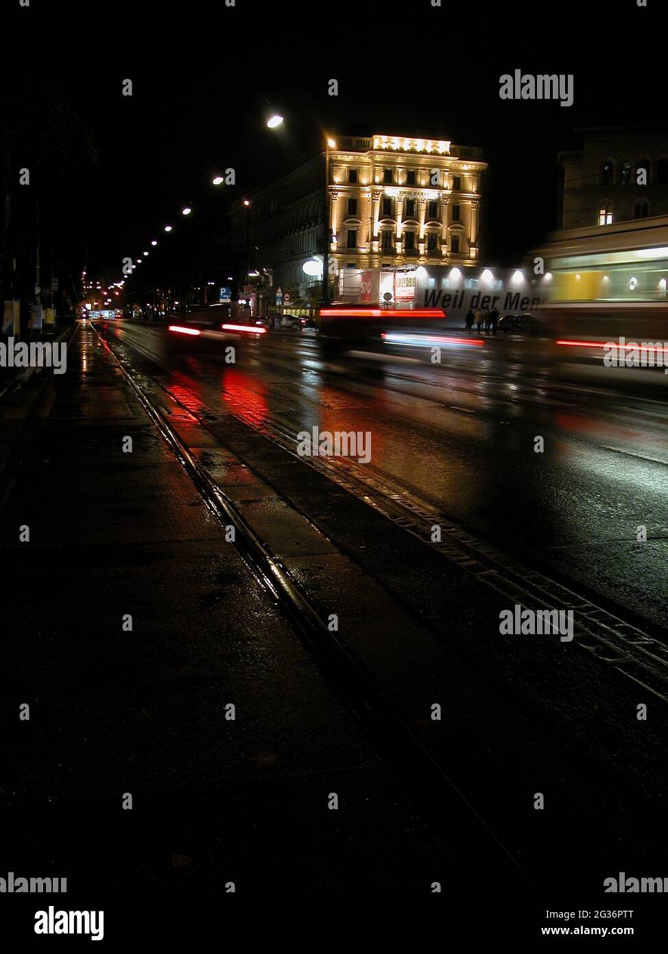 Ringstraße bei Nacht, Österreich, Wien, Wien Stockfoto