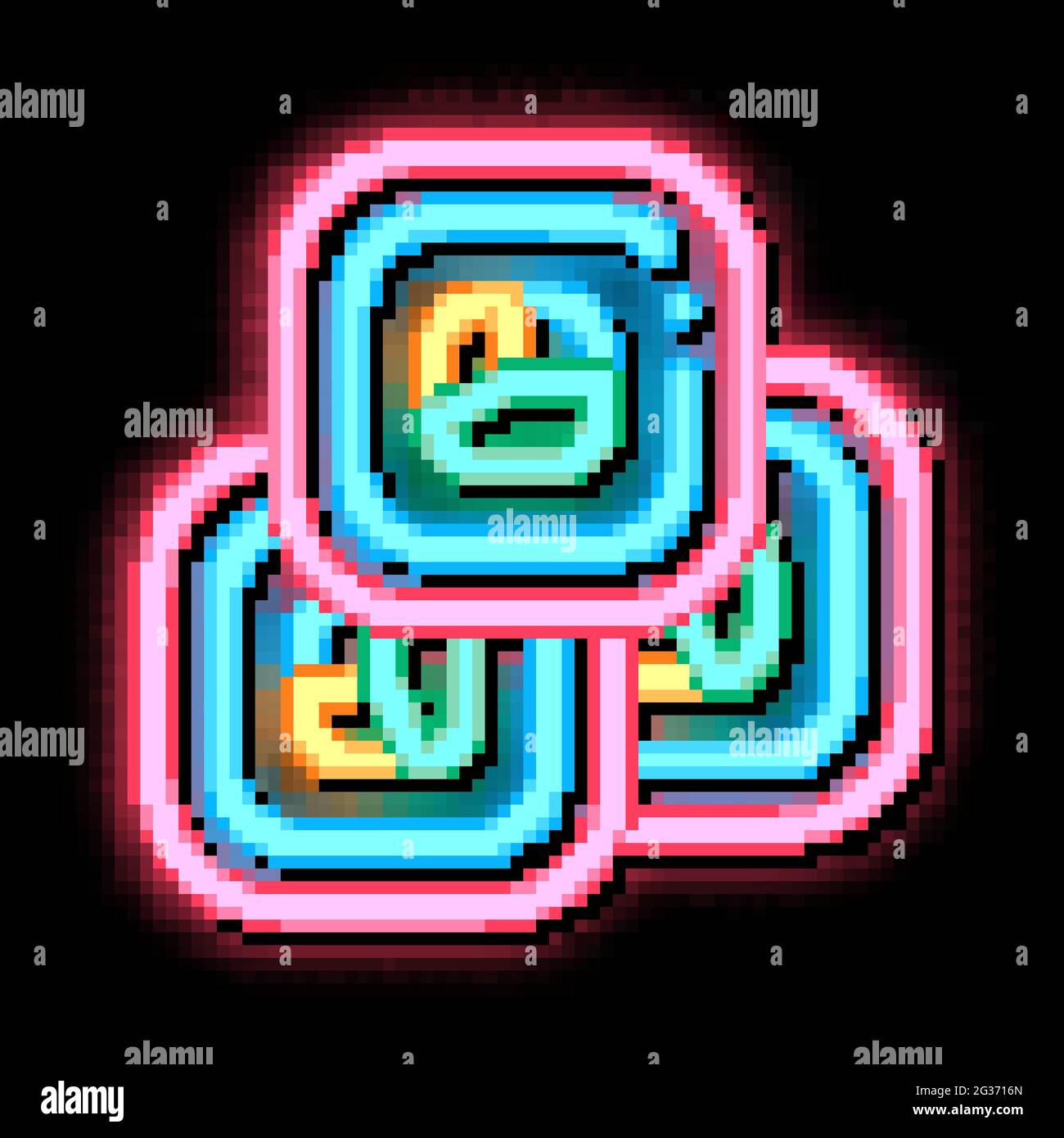Sushi-Rolle Reis Fisch Neon leuchten Symbol Illustration Stock Vektor