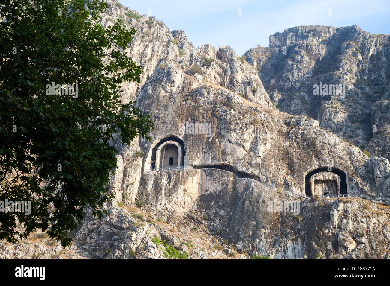 Blick von den antiken Königsgräbern, Amasya, Türkei Stockfoto