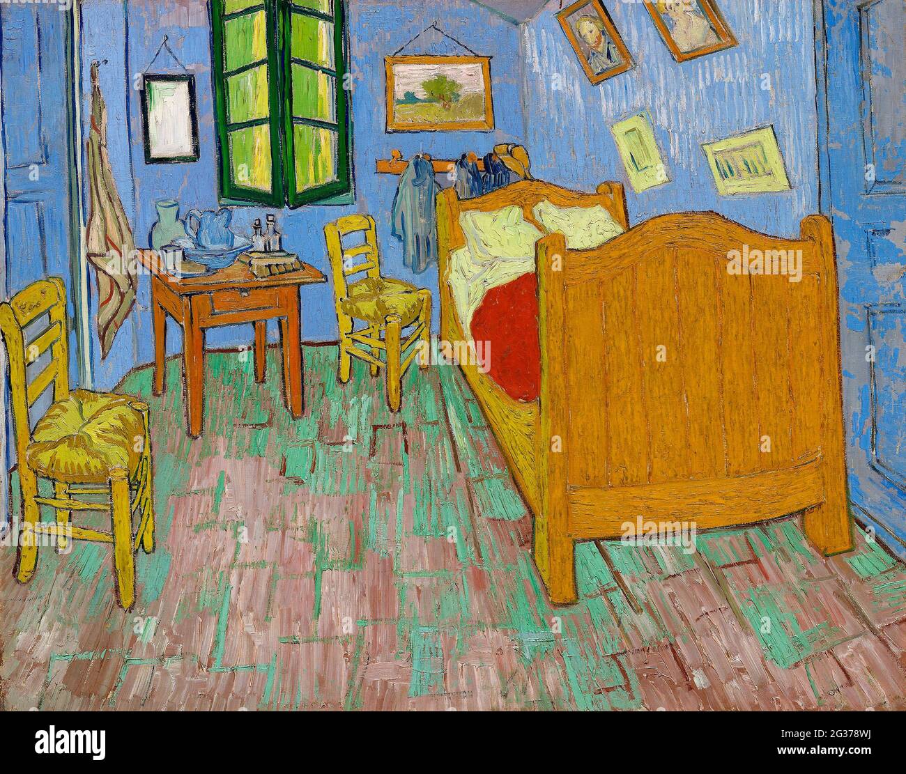The Bedroom (1889) von Vincent Van Gogh. Original aus dem Art Institute of Chicago. Stockfoto