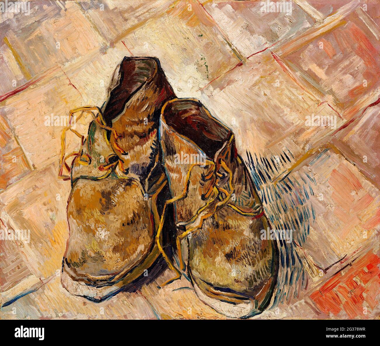 Schuhe (1888) von Vincent Van Gogh. Stockfoto