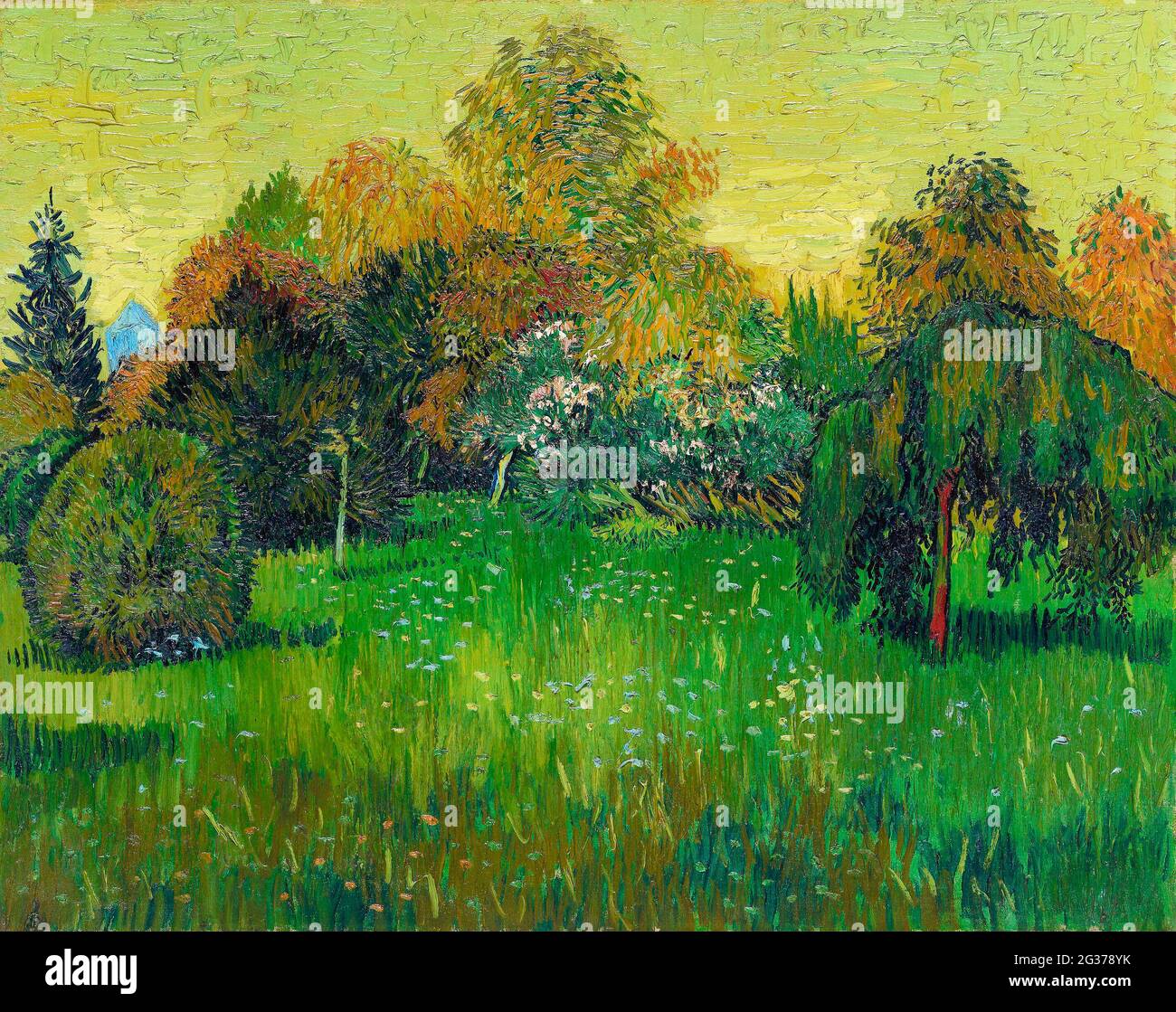 The Poet's Garden (1888) von Vincent Van Gogh. Stockfoto
