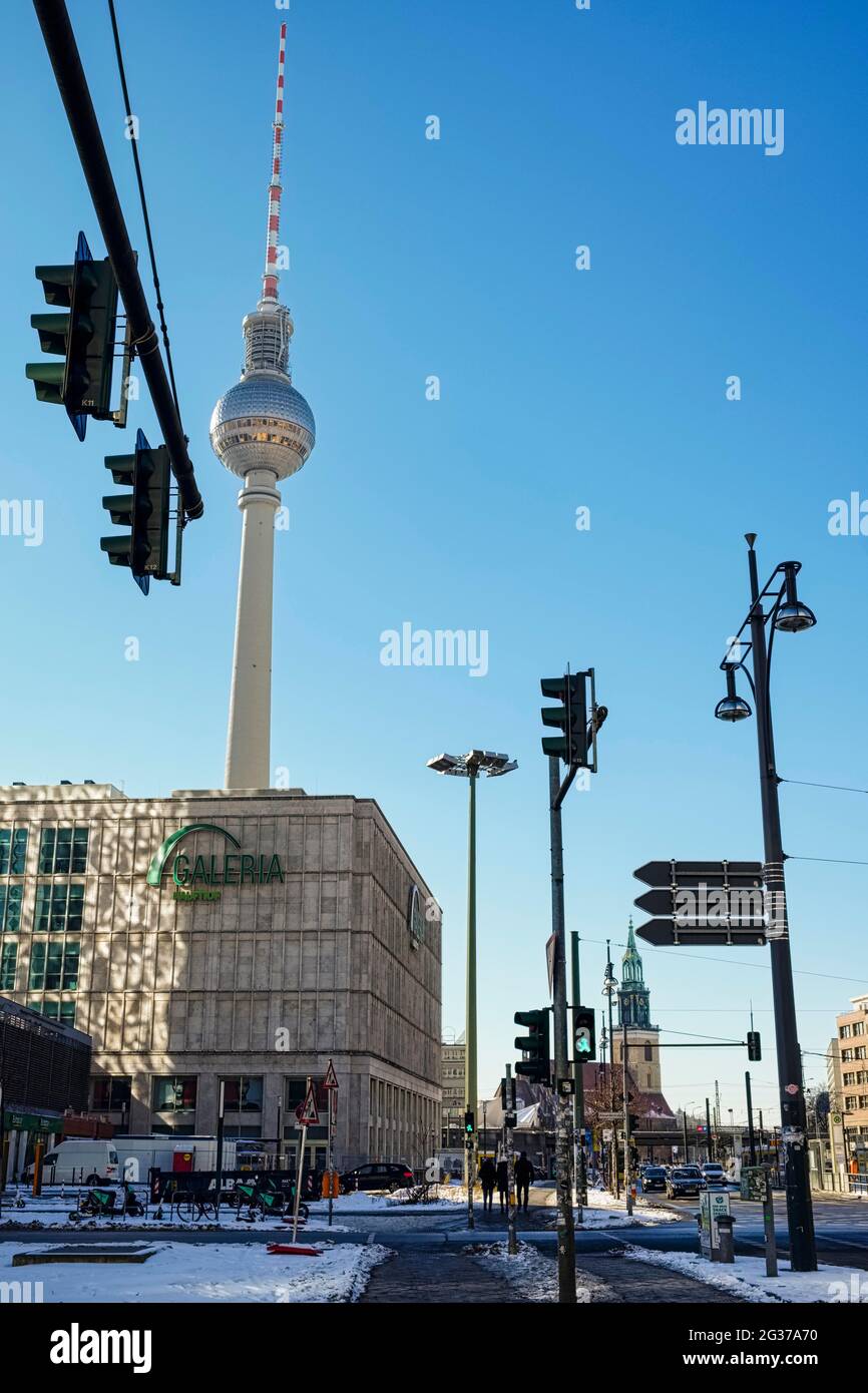 Fernsehturm, Winter, Berlin, Deutschland Stockfoto