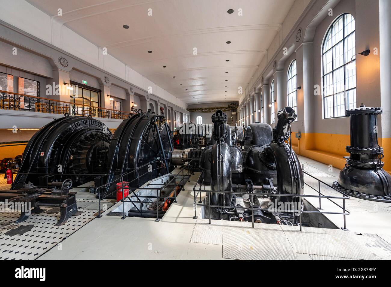 Alte Turbinen im Wasserkraftwerk UNESCO-Weltkulturerbe Industriegebiet Rjukan-Notodden, Norwegen Stockfoto