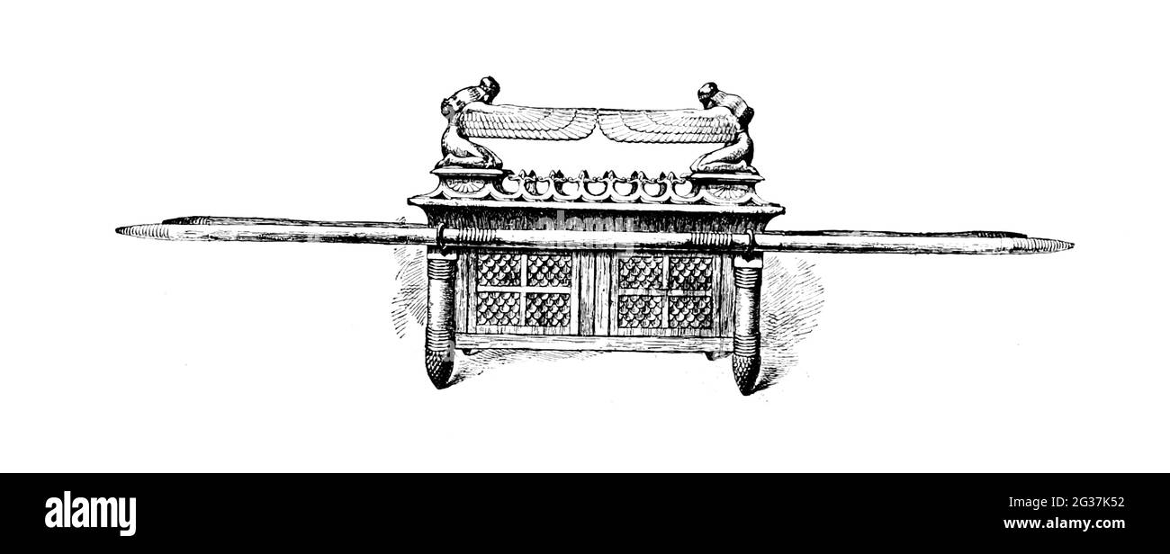 DIE BUNDESLADE. Bsp. xxv. 10. Und sie sollen eine Lade aus Akazienholz machen. Aus dem Buch "das Alte Testament: Dreihundertsechsundneunzig Kompositionen, die das Alte Testament illustrieren" Teil I von J. James Tissot Veröffentlicht von M. de Brunoff in Paris, London und New York im Jahr 1904 Stockfoto