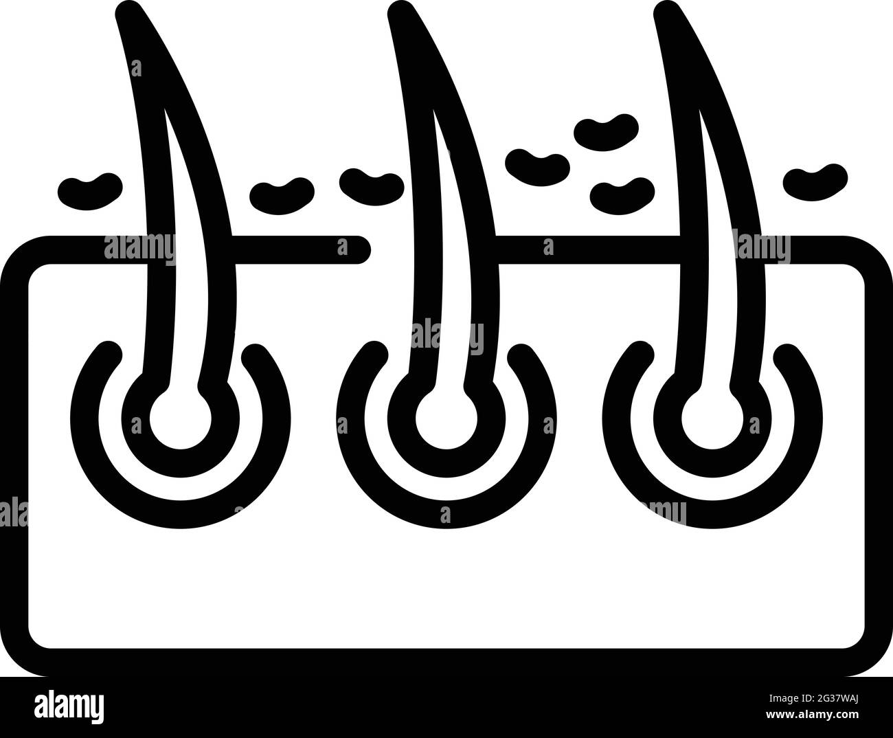 Lockiges Haar Mädchen Symbol. Outline Curly Hair Girl Vektor-Symbol für Web-Design isoliert auf weißem Hintergrund Stock Vektor