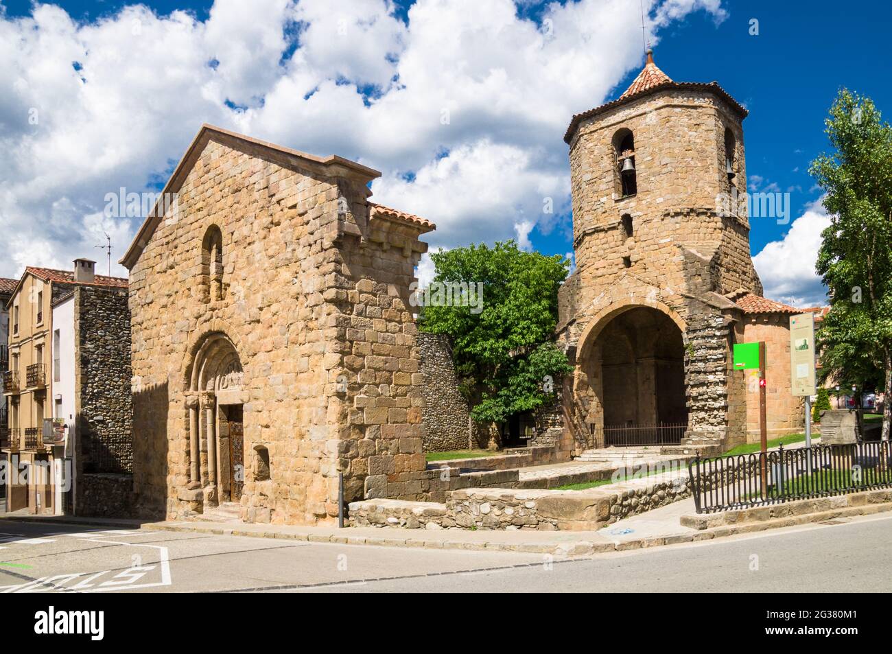 Berühmte Sant Joan de Les Abadesses in Girona, Katalonien, Spanien Stockfoto