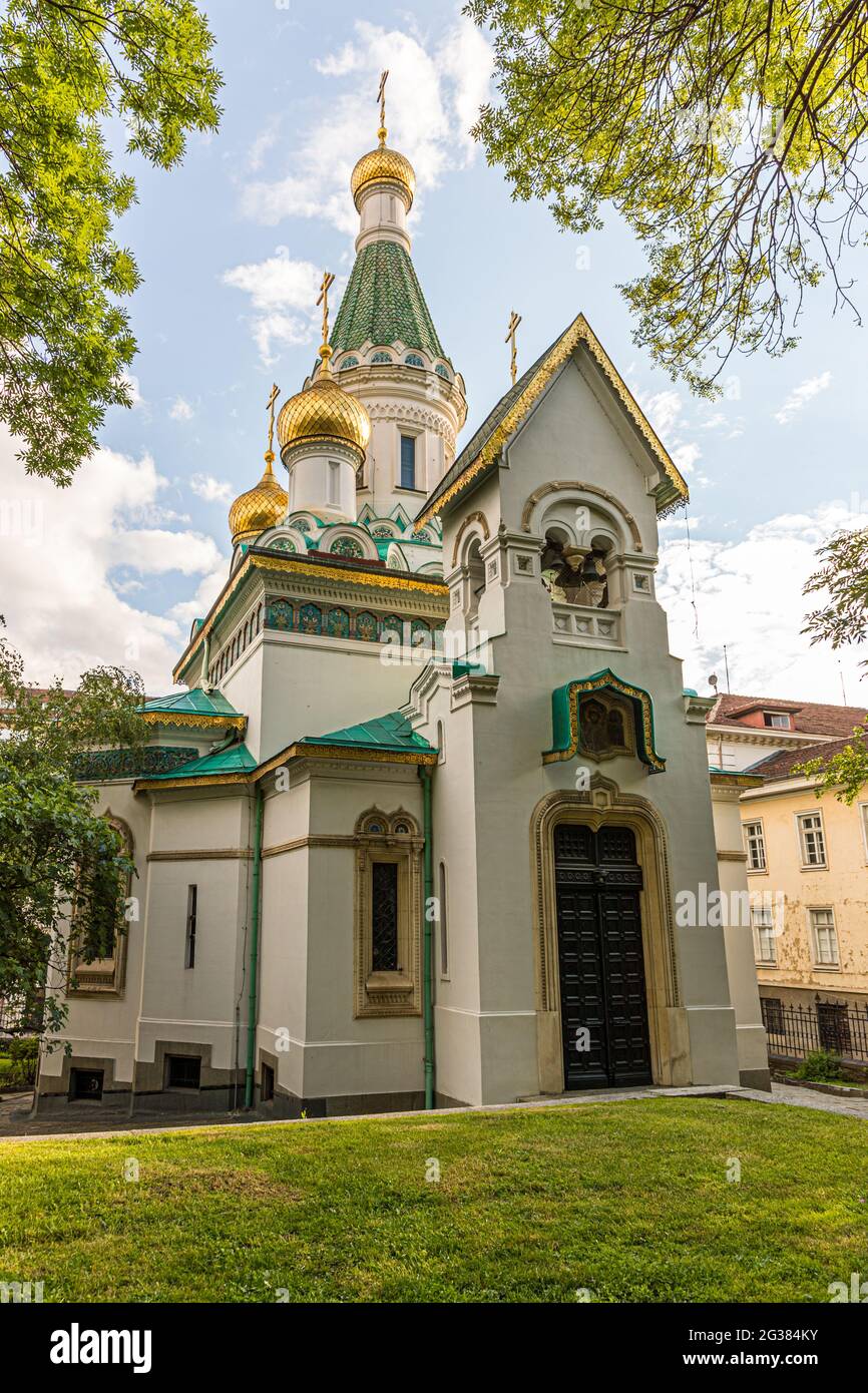 Russische Kirche 'Sveti Nikolay Mirlikiiski' in Sofia, Bulgarien Stockfoto