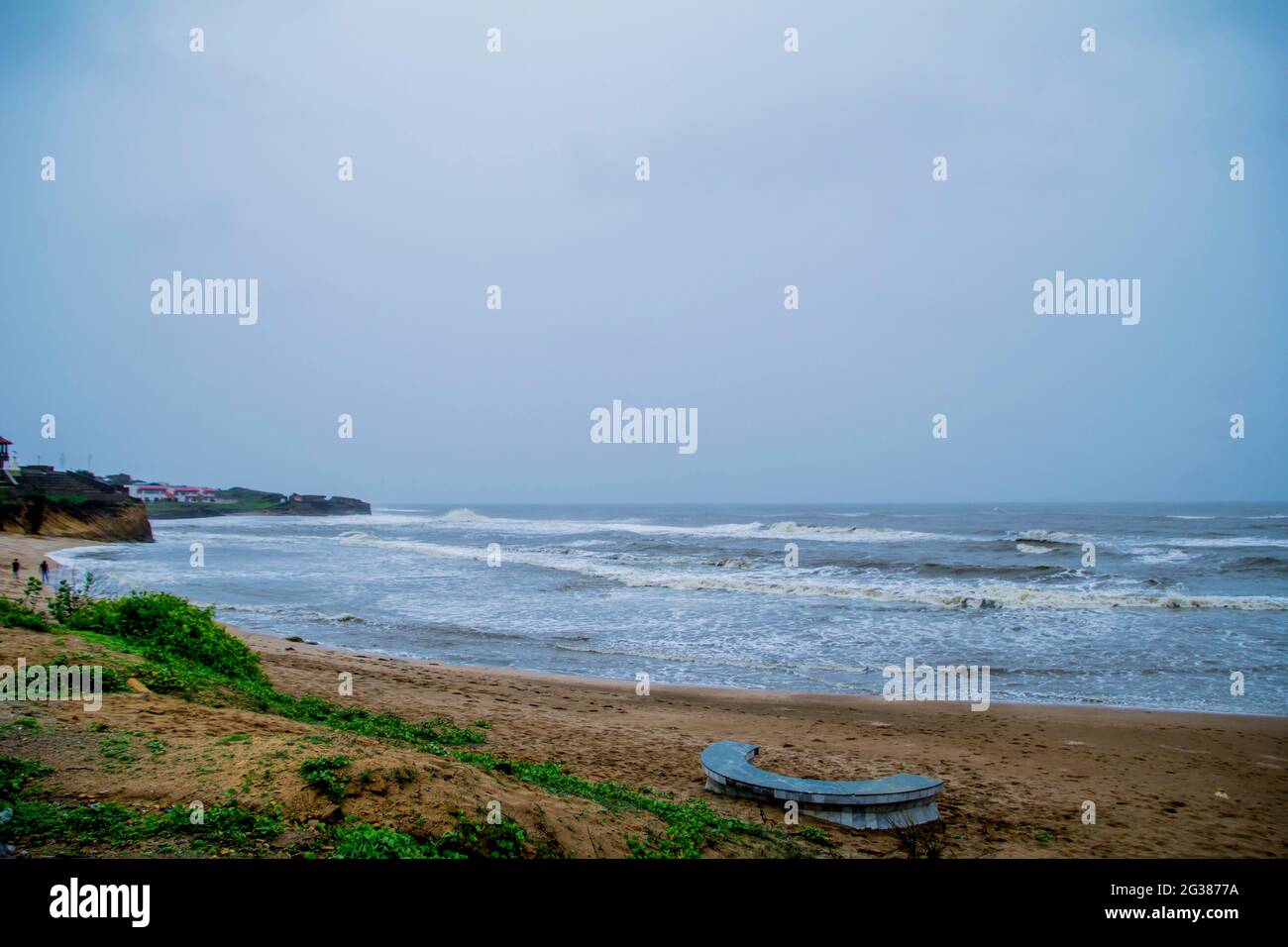 Blick auf Diu während des Monsuns Stockfoto