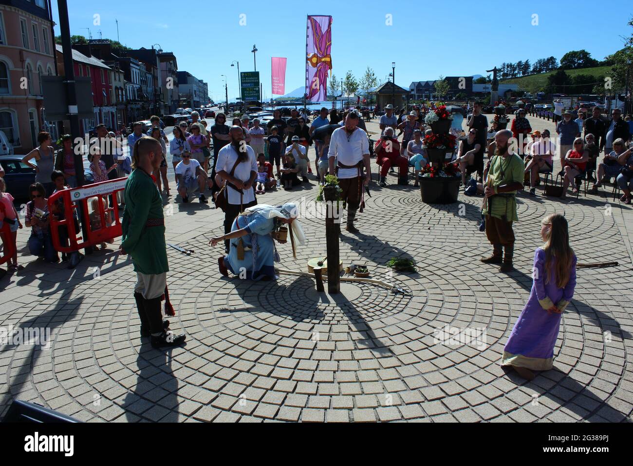 Slawische Kupala Tradition für Mittsommernacht Stockfoto
